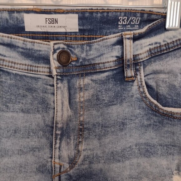 FSBN Light Blue Distressed Denim Jeans - Picture 2 of 12